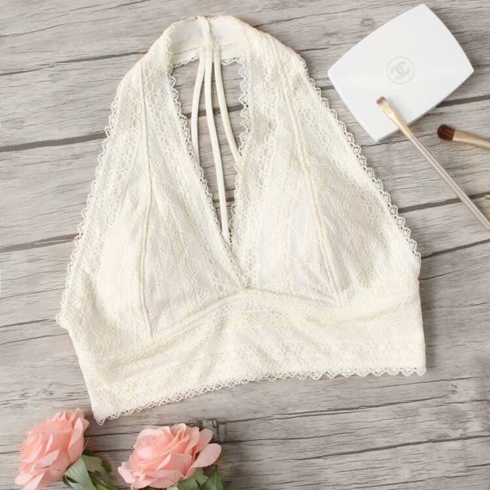 Shein White Halter Bralette